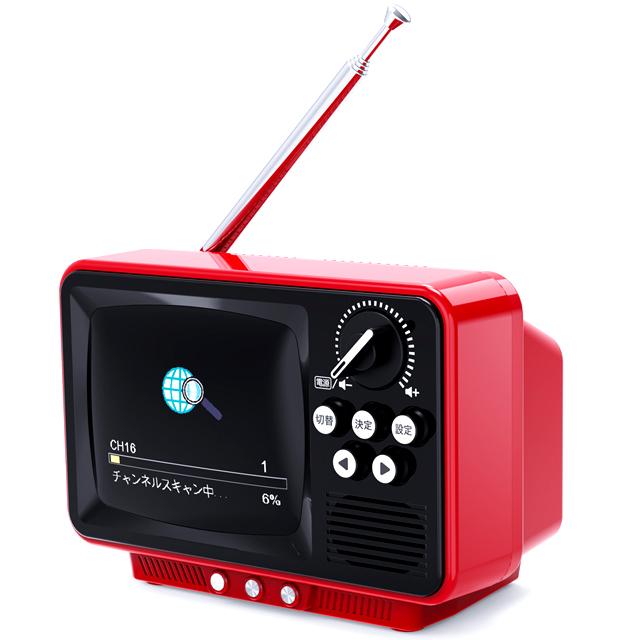 WINTECH昭和レトロなブラウン管テレビのようなワンセグTV＆ラジオ 2.8