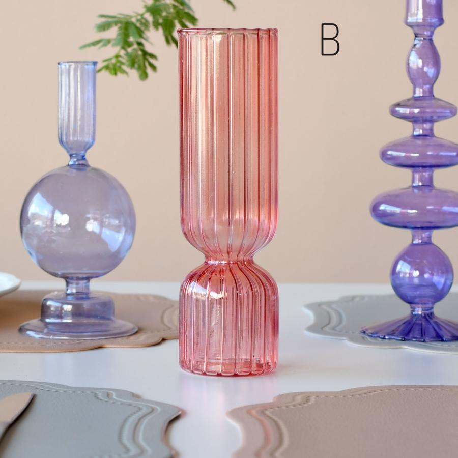 キャンドルホルダー＆フラワーベース（パープル＆ピンク） 6種類