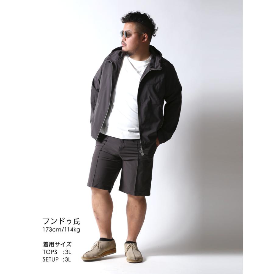 大きいサイズ パーカー メンズ ハーフパンツ SOLOTEX フーデッド