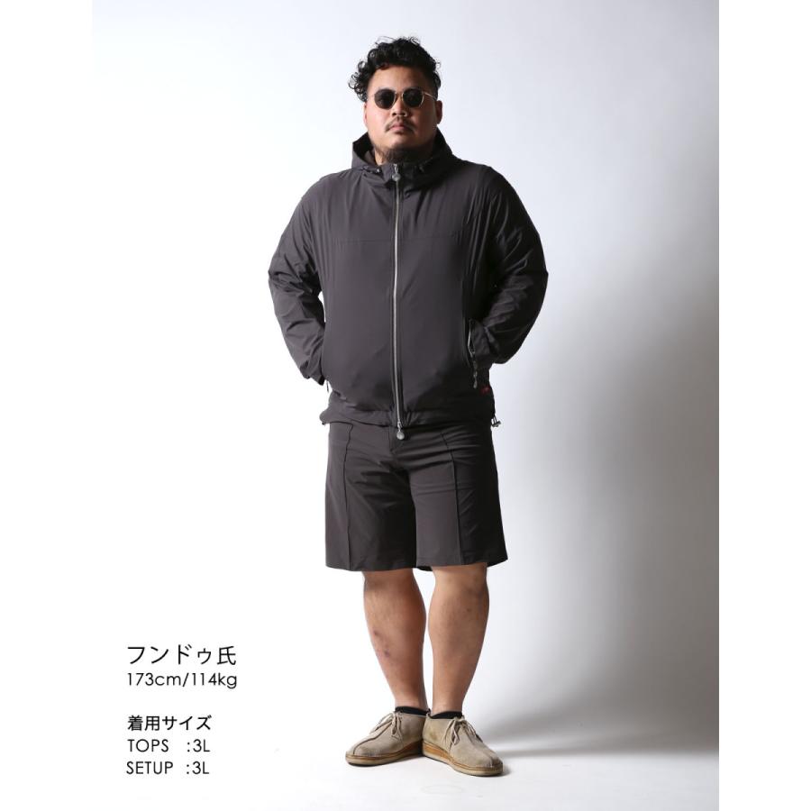 大きいサイズ パーカー メンズ ハーフパンツ SOLOTEX フーデッド