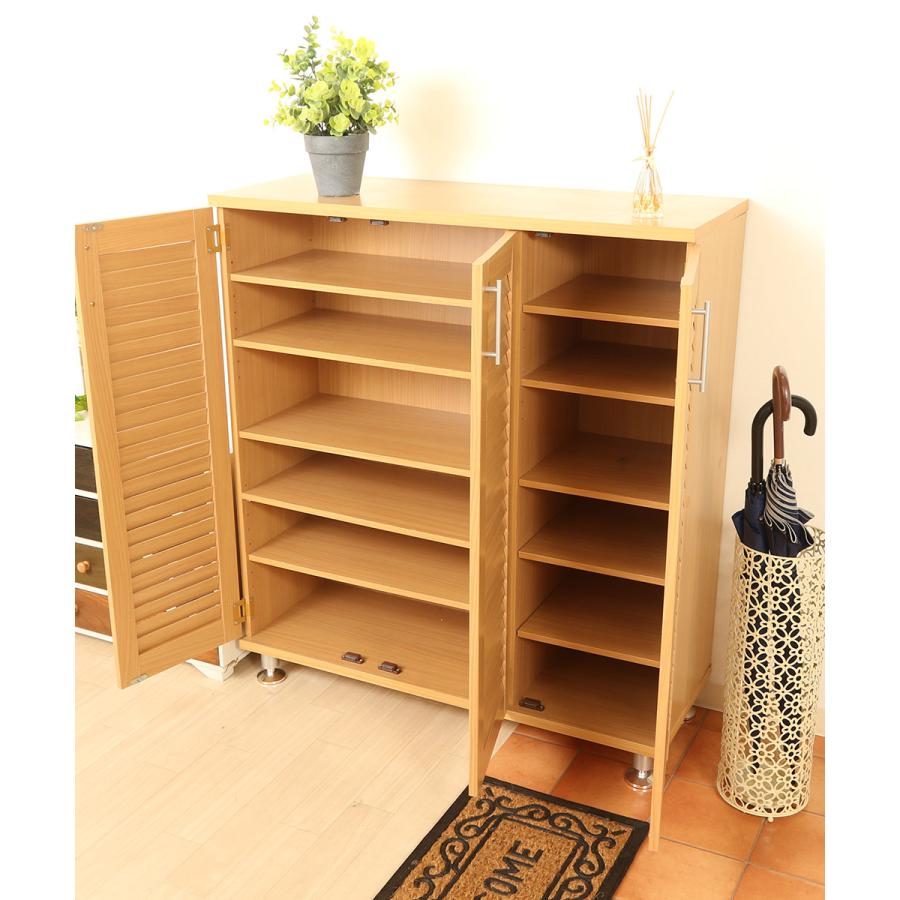 靴箱 シューズラック ルーバー シューズボックス ワイド 幅90.5cm