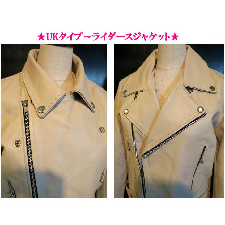 レディース 本革 ライダースジャケット UKタイプ レザージャケット