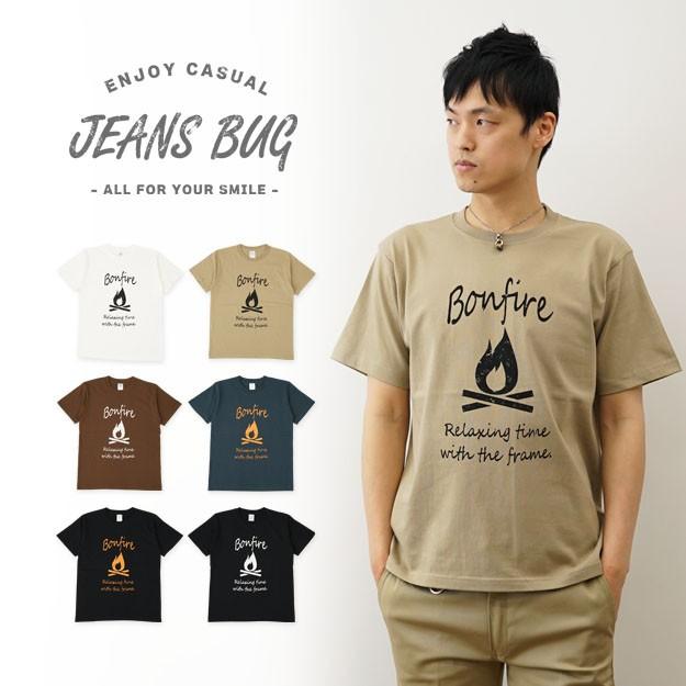ジーンズ 半袖 Tシャツ Bonfire オリジナル アウトドア プリント