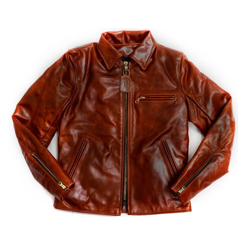 VANSON B オクタゴン シングルライダース ダークブラウン バンソン