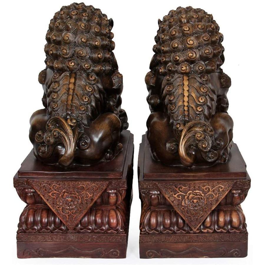 中華風 狛犬(ペア2匹) 富の繁栄 ガーディアンライオン（守護獅子）彫像