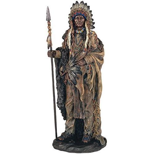 ネイティブ・アメリカンの戦士 インディアンの酋長 彫刻 彫像/ 西部