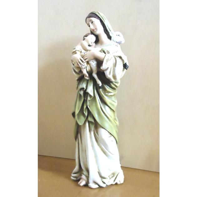 高さ約15cm 聖母マリア像 イエスと子羊を抱く聖母マリア像 キリスト