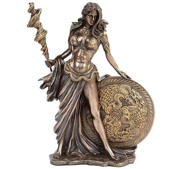 北欧神話の女神 フリッグ ブロンズ風仕上げ 彫像 高さ；約24cm/ 愛と