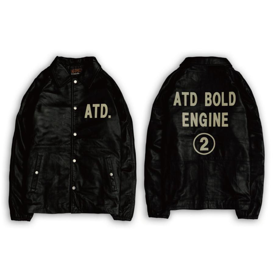 アットダーティ ボールド レザー コーチジャケット ブラック AT-DIRTY