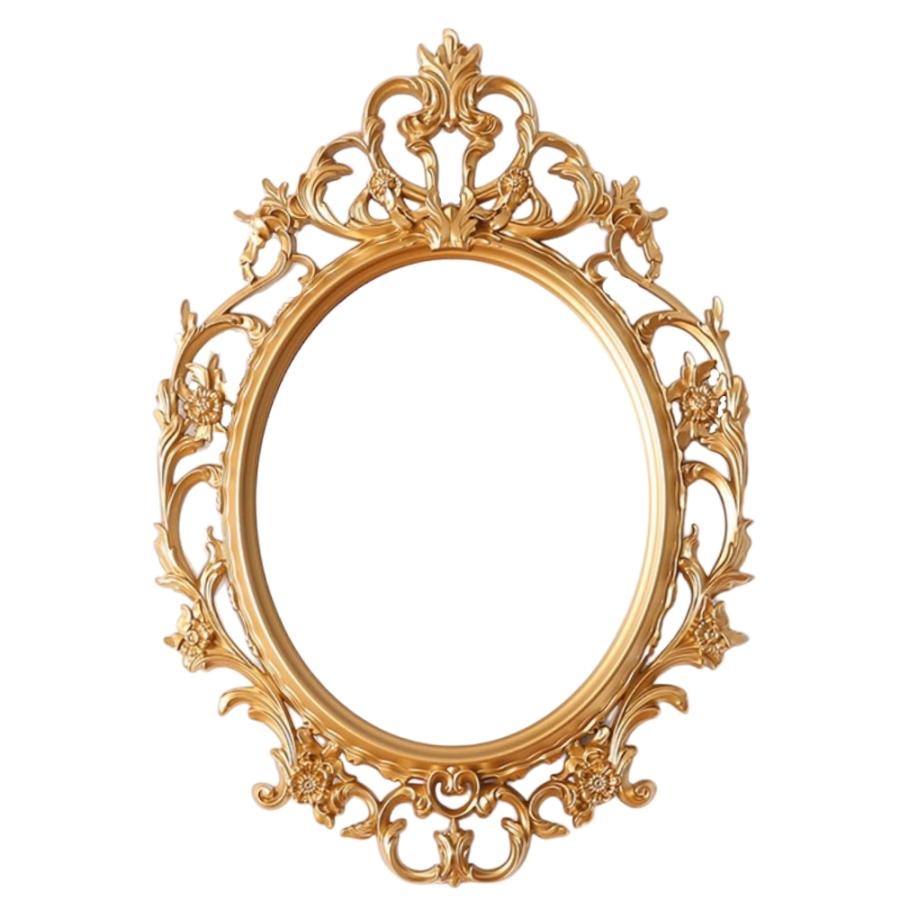 ヨーロピアン デコラティブ ウォールミラー 壁掛け 鏡 L ロココ調