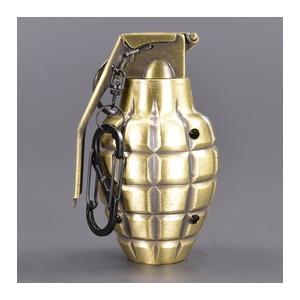 ターボライター グレネード型 カラビナ付 [ 古美真鍮 ] ガスライター