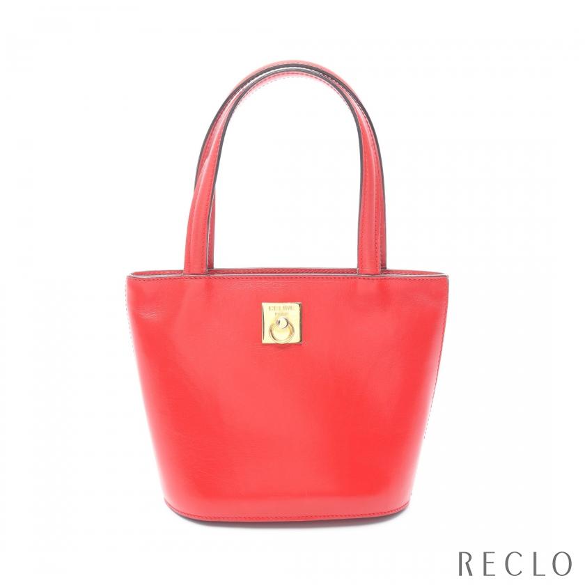 CELINE（セリーヌ） ミニトート ハンドバッグ レザー レッド