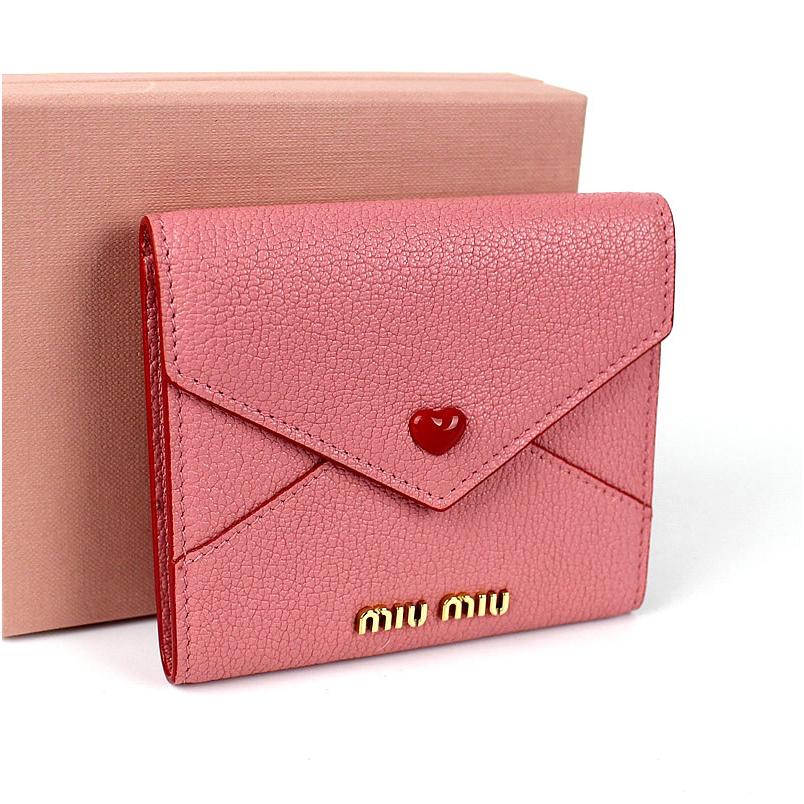 miu miu（ミュウミュウ） 財布 マドラス ラブ ピンク ハート