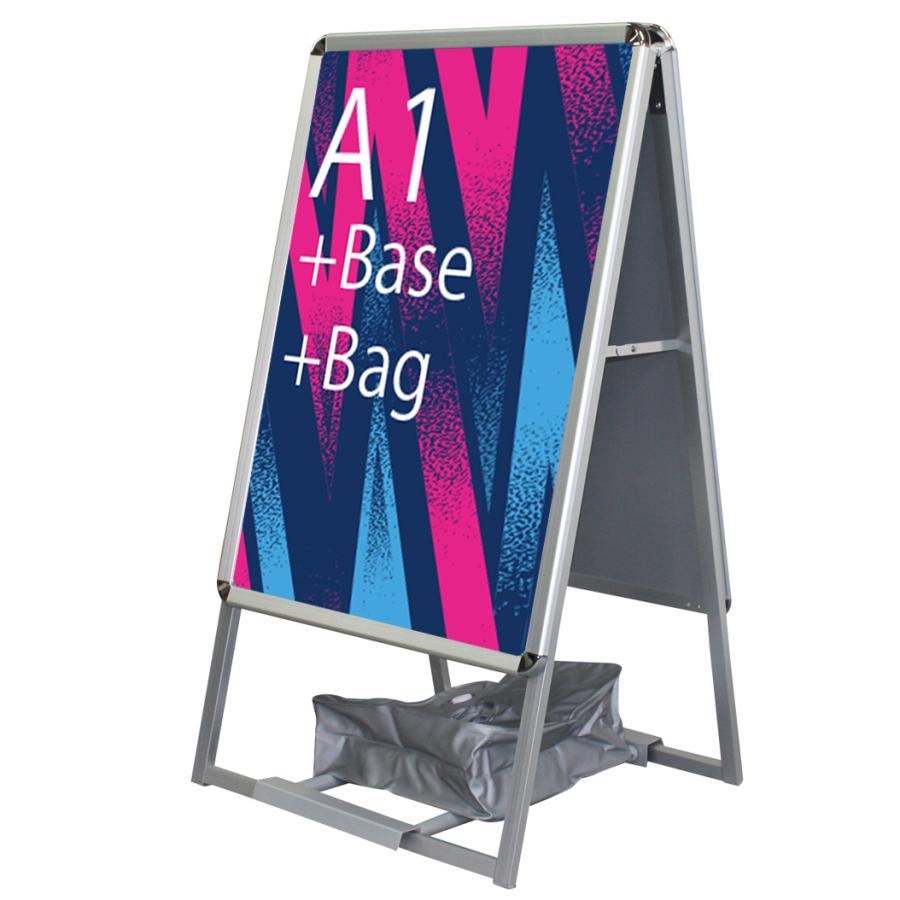 A型看板 A1 屋外対応 ワンタッチ グリップ式 両面 四辺開閉 軽量アルミ