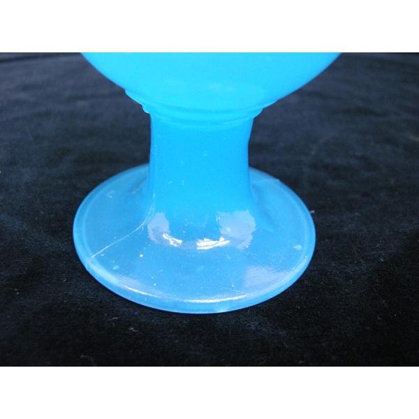 青ガラス なつめ形 ウランガラス 氷コップ (検) 和ガラス 青ガラス