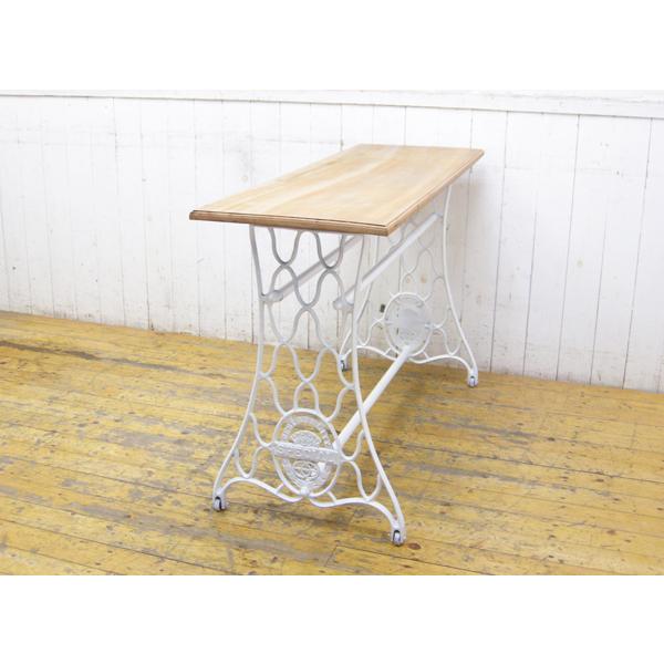 SPECIAL・ミシン脚テーブル・白・アンティーク・昭和レトロ・W120cm