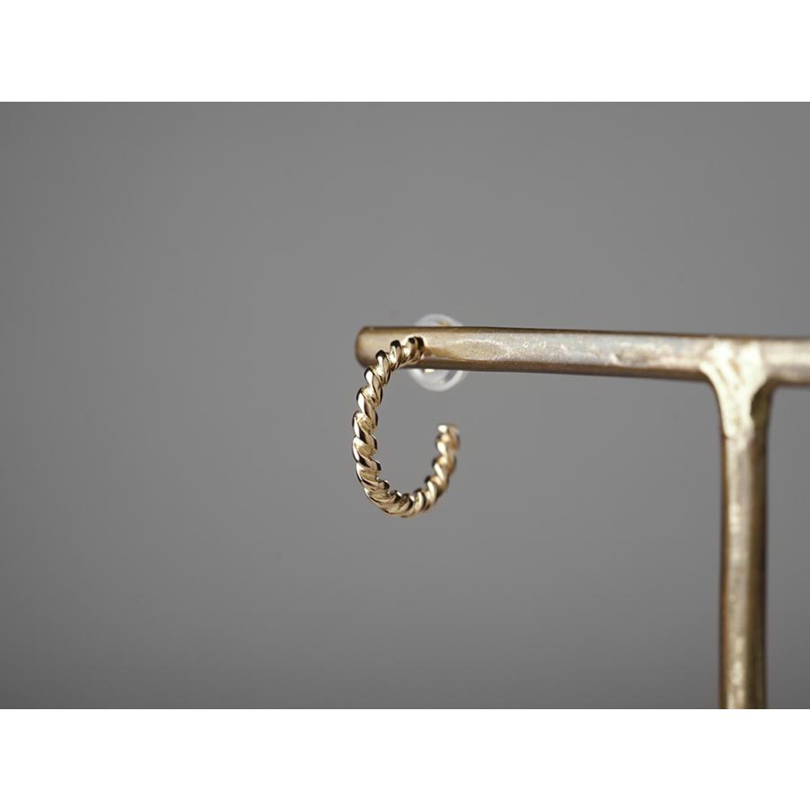 K18 ツイスト ピアス フープピアス K18ゴールド 18k 18金 地金 pierce