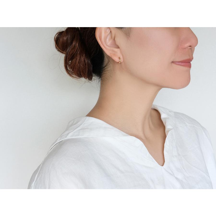 K18 ナロー ゲッコー ピアス レディース フープピアス 18k 18金