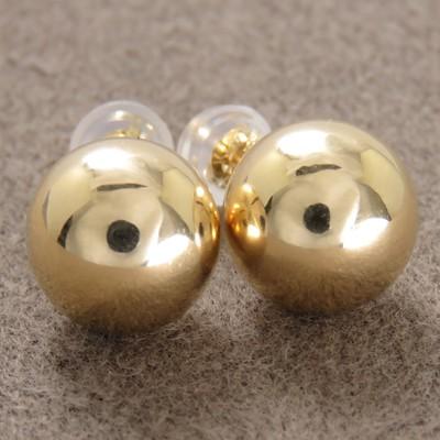 レディースピアス K18 10mm 地金 丸玉 18金 10ミリ シンプルピアス