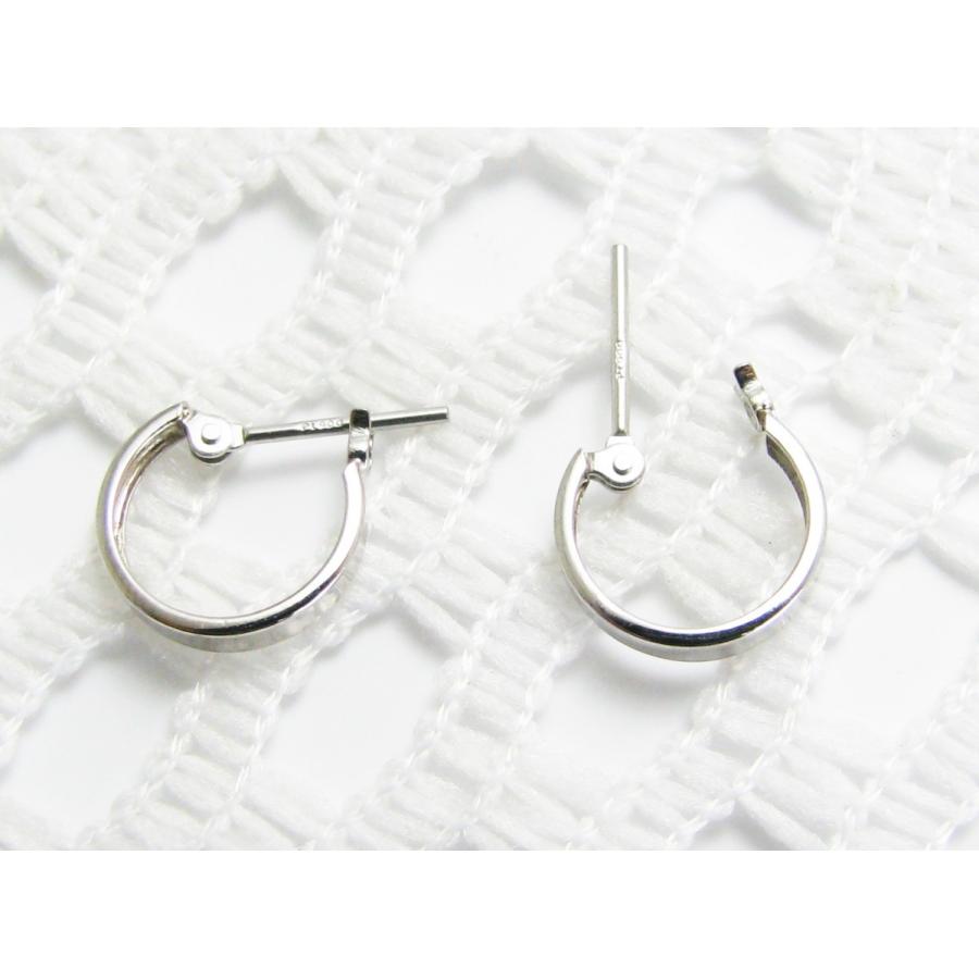 ピアス プラチナ クロッシング フープ 地金 溝線 2×10 Pt900