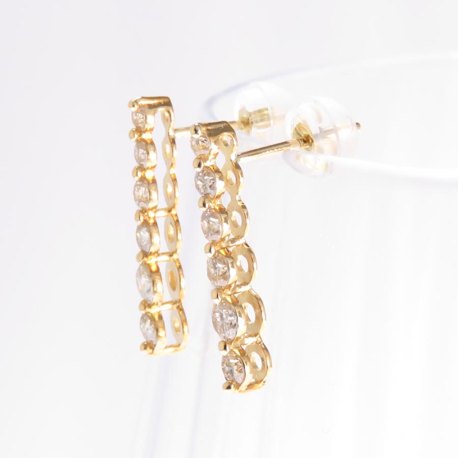 ダイヤピアス K18 18金 揺れないロングピアス : ジュエリーラピネス