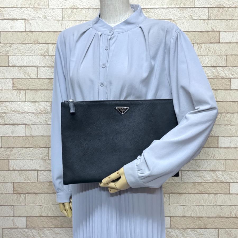 PRADA（プラダ） サフィアーノ クラッチバッグ レザー 2NG001 ブラック