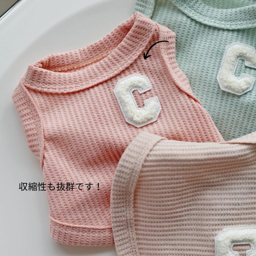 犬服 ハンドメイド人気のくすみカラー♪ ワッフルニットのワンピース