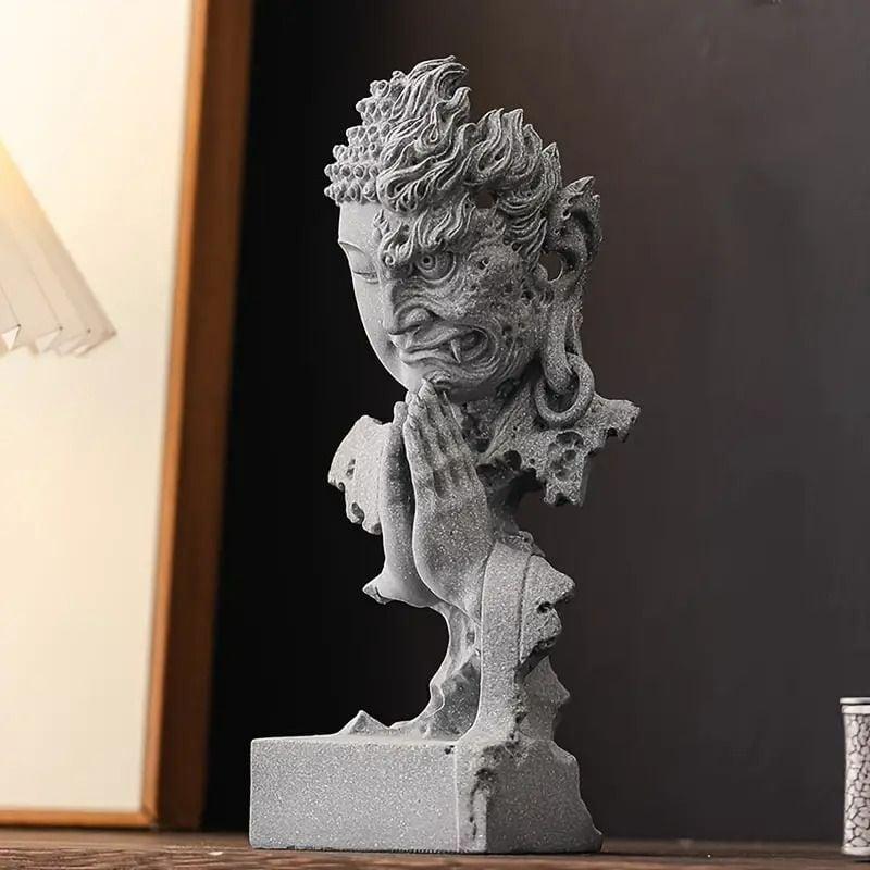 オブジェ 仏 石工芸 鬼 天国 地獄 インテリア お洒落 フィギュア 置物