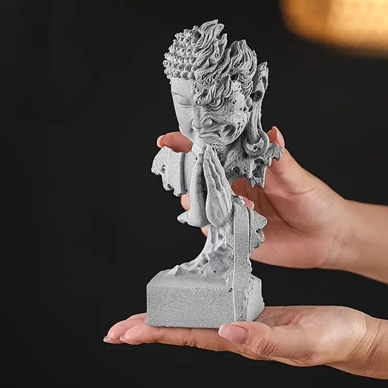 オブジェ 仏 石工芸 鬼 天国 地獄 インテリア お洒落 フィギュア 置物