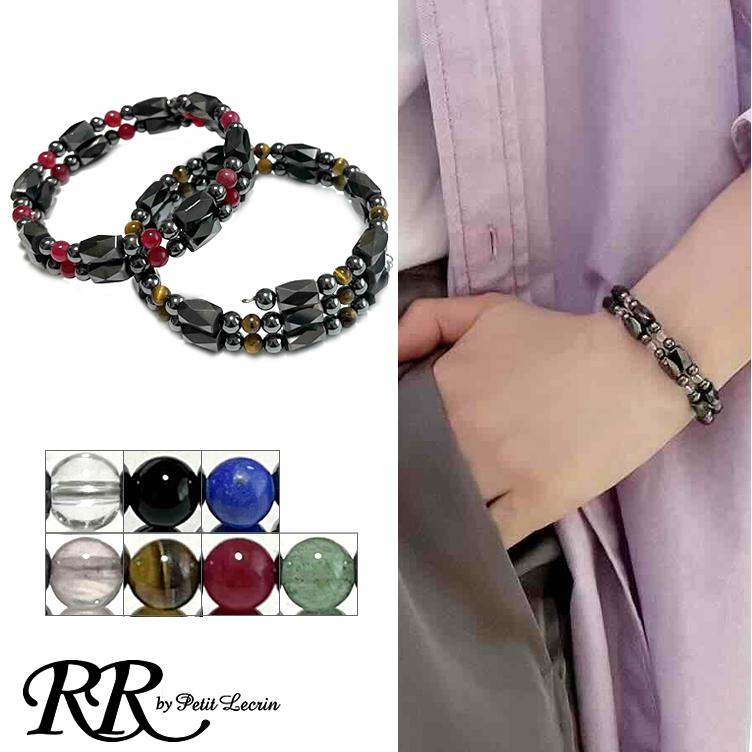 肩こり 解消グッズ 磁気ブレスレット ヘマタイト 強力 天然石