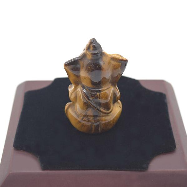 ガネーシャ像 置物 タイガーアイ 虎目石 座像 天然石 彫刻 6cm : 横浜