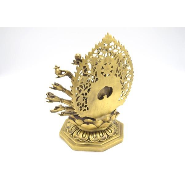 千手観音 仏像 銅製置物 台座付き 黄金色 大 : 横浜中華街龍 - 通販