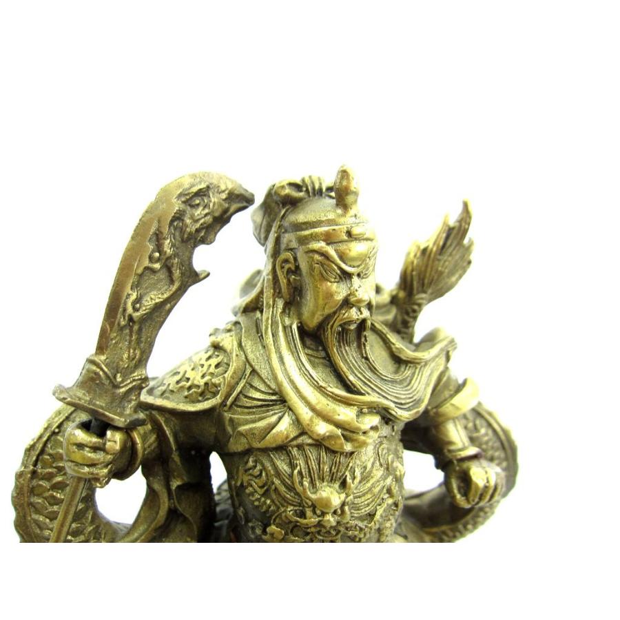 関羽 開運 風水 インテリア 財運 仕事運 商売の神様 銅製置物 : 横浜