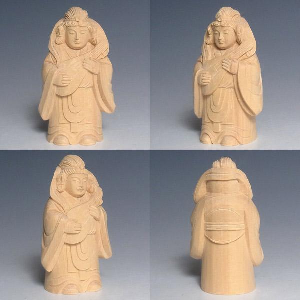 木彫り 七福神セット (小) 桧製 7柱セット 縁起物 置物 : 仏像と縁起物