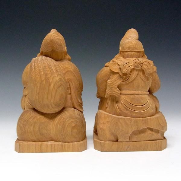 楠 木彫り 恵比寿大黒 置物 高さ16cm : 仏像と縁起物の専門店 龍祥本舗