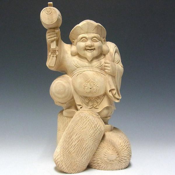 木彫り 大黒天 高さ31cm 楠製 置物 : 仏像と縁起物の専門店 龍祥本舗