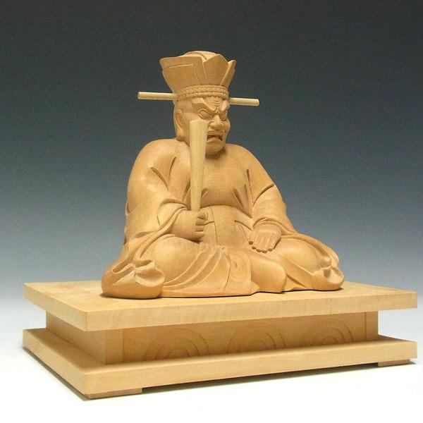 閻魔大王 坐像 高さ22cm 柘植製 木彫り 仏像 : 仏像と縁起物の専門店