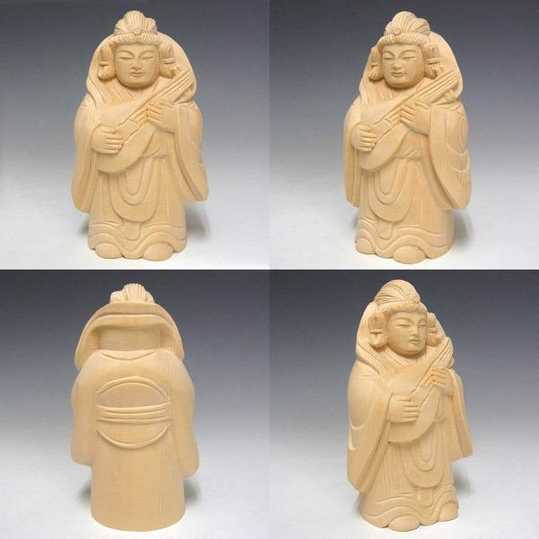 木彫り 七福神セット (大) 桧製 7柱セット 縁起物 置物 : 仏像と縁起物