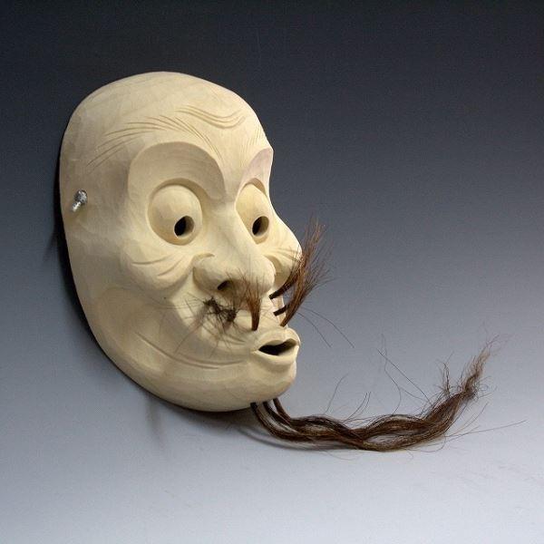 ひょっとこ面 木彫り 楠面 お面 : 仏像と縁起物の専門店 龍祥本舗