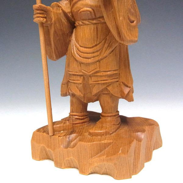 毘沙門天 16cm 木曽桧 木彫り 仏像 日本仏師作品 : 仏像と縁起物の専門