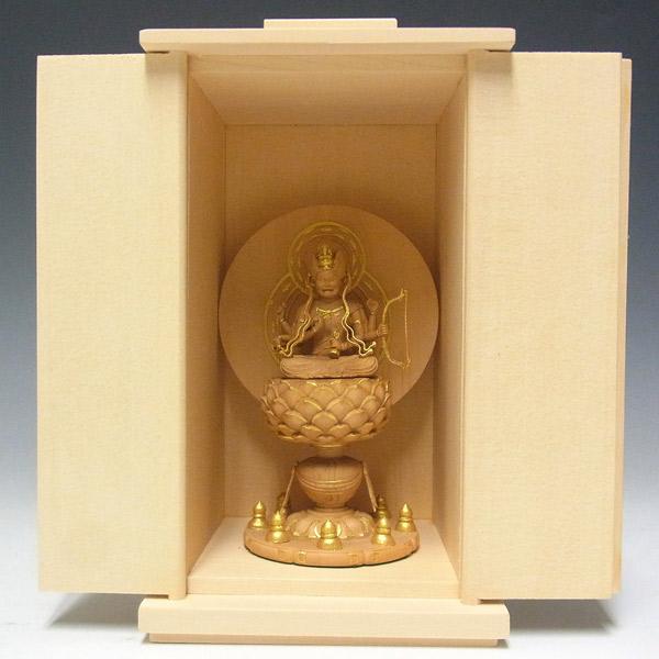 桧 木製厨子 高さ19cm(外寸) 木彫り 本格ミニ仏像用お厨子 : 仏像と