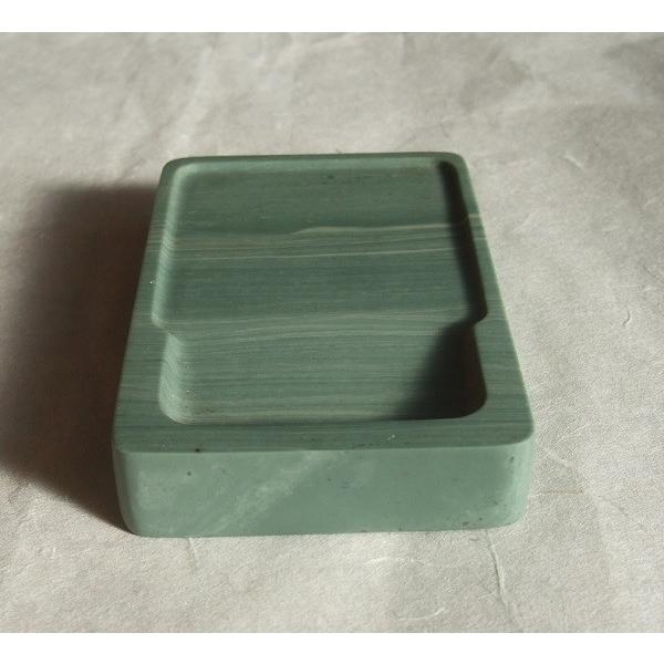 硯 松花江緑石硯 109×69×18mm 約4吋 すずり 唐硯 書道用具 : 書道用品