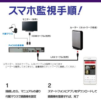 防犯カメラ 3台セット レコーダー付きLANケーブルタイプ