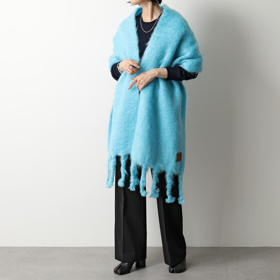 LOEWE ロエベ モヘア ストール マフラー ターコイズブルー 大判 【公式