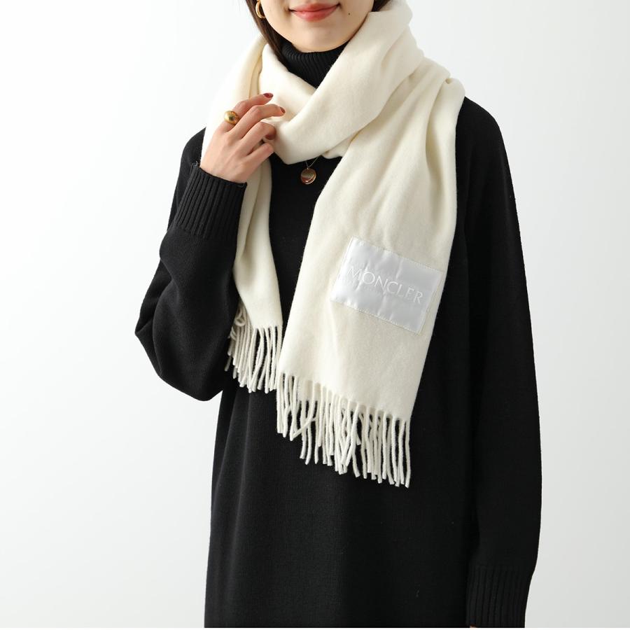 MONCLER モンクレール マフラー ストール 中綿ロゴチケット ウール