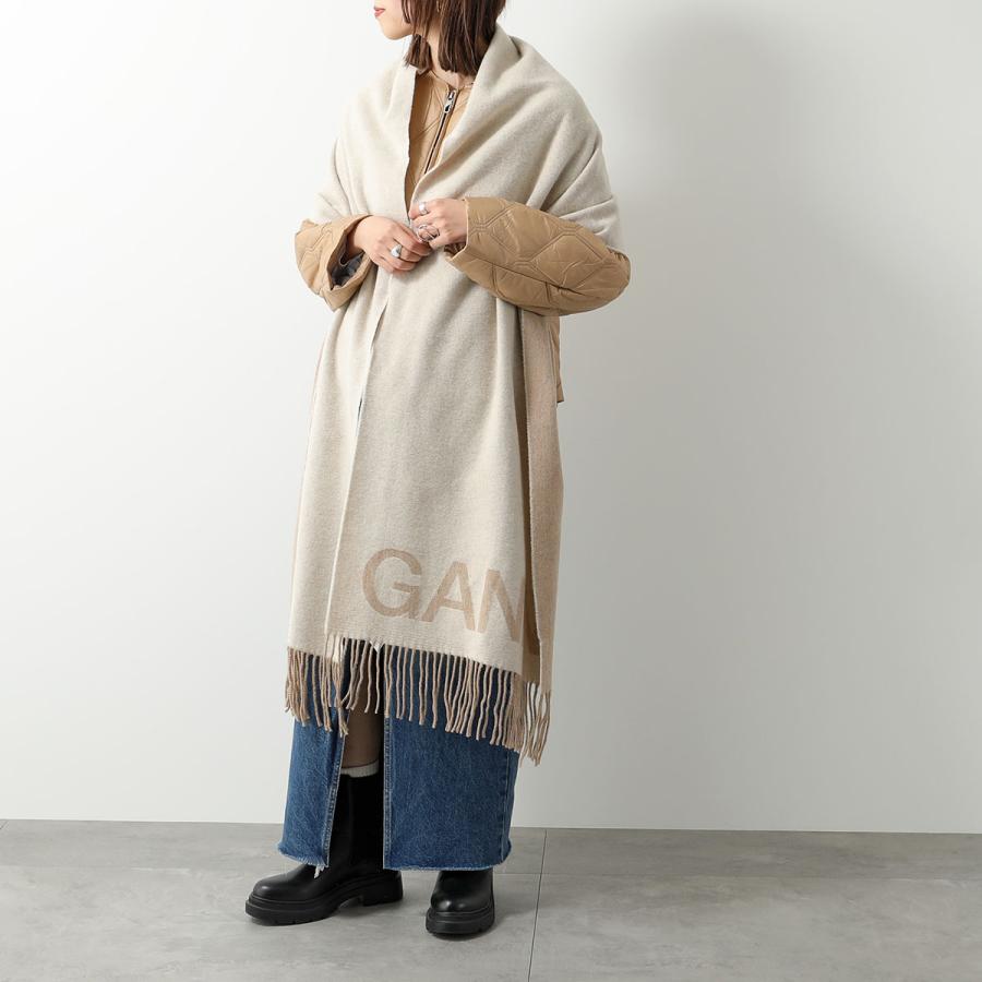 GANNI（ガニー） マフラー Fringed Wool Scarf A3905 A3909 5755