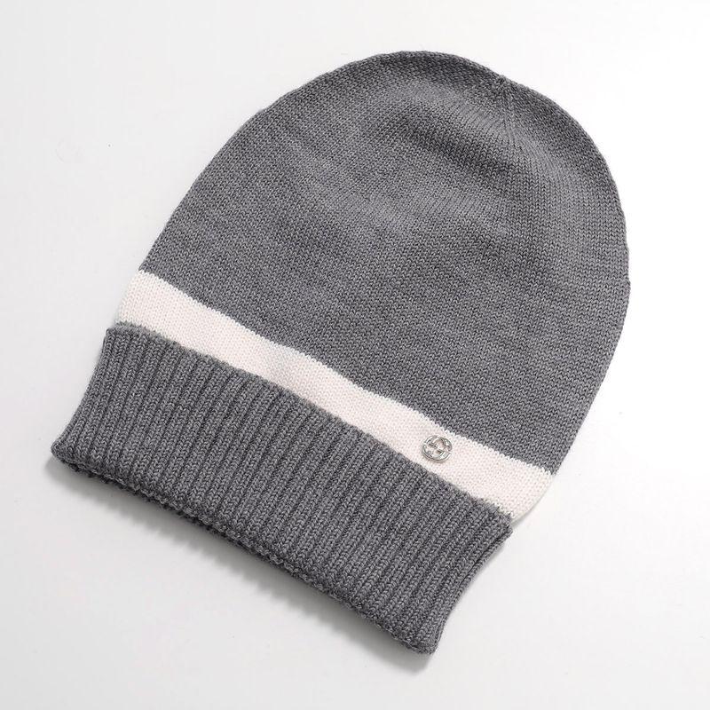 GUCCI（グッチ） ニット帽 494598 4G206 メンズ ビーニー メタルロゴ