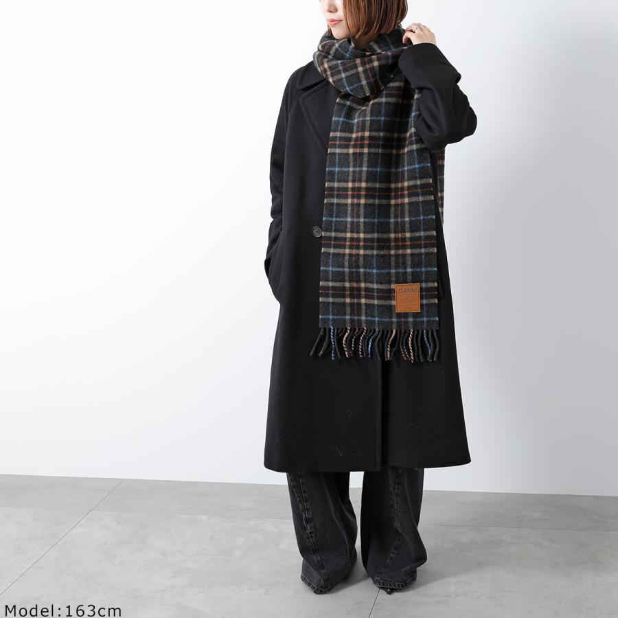 GANNI（ガニー） マフラー Double Face Wool Check Scarf レディース