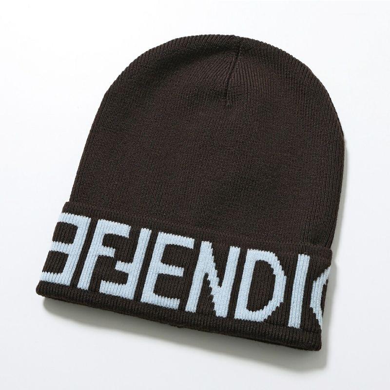 FENDI（フェンディ） ニット帽 FXQ948 AQ82 メンズ ビーニー ロゴ
