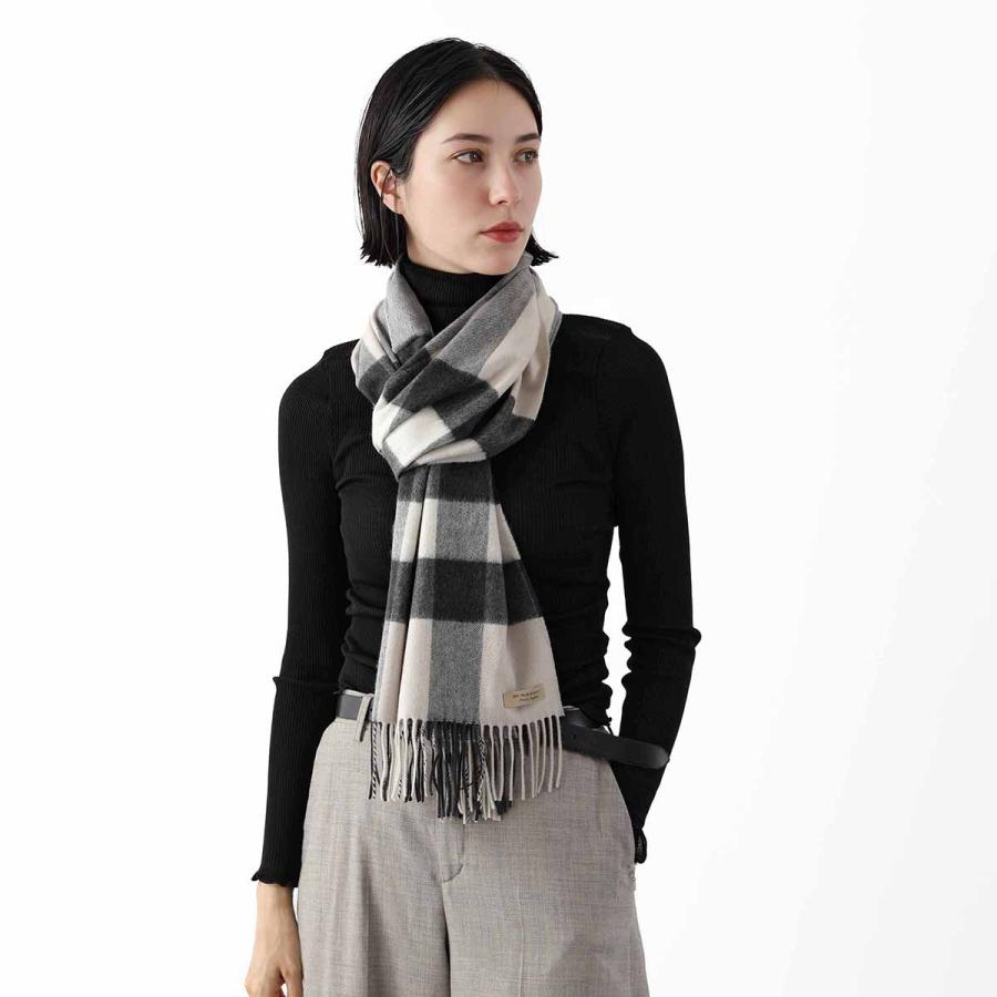 BURBERRY LONDN メリノウール カシミヤ混 マフラー ダブルフェイス